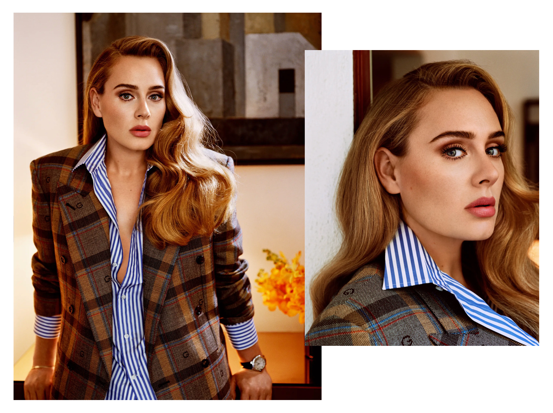 Where can I find a brown plaid blazer with blue like Adele wore in her  recent vogue shoot? : r/findfashion
